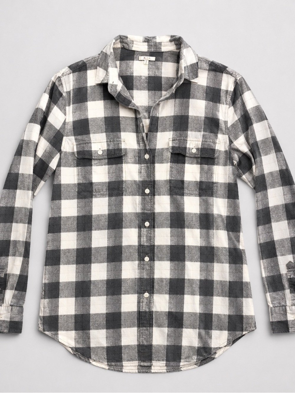NorthCrest Outdoor Flannel Shirt - XL - Black & White Buffalo Check 646